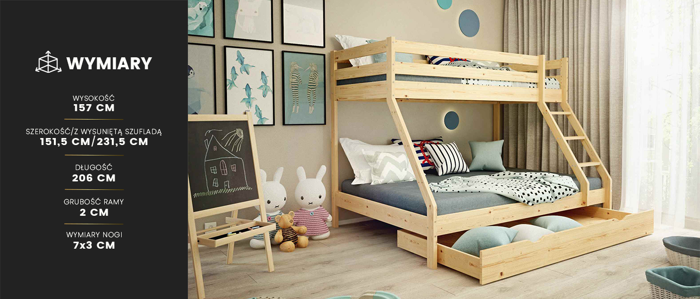 Łóżko piętrowe Denis Tartak Meble drewniane